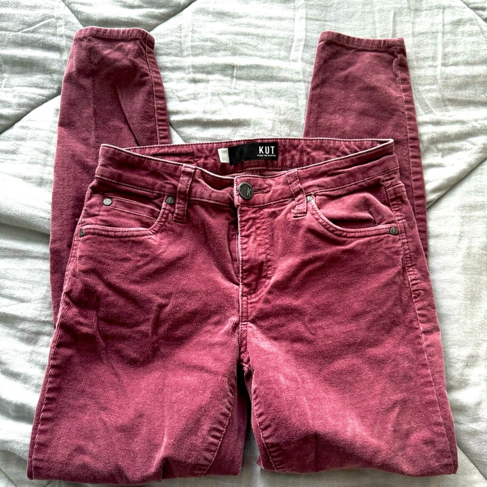 Kut from the Kloth Maroon Corduroy Pants